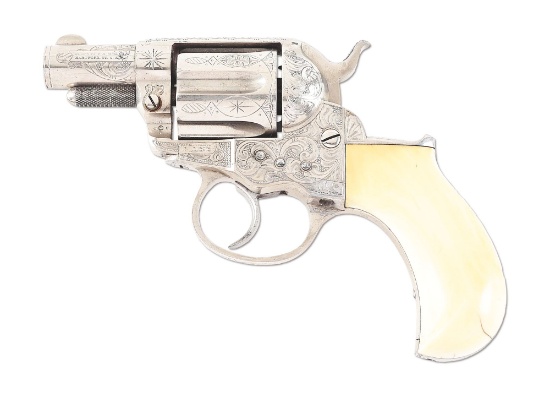(A) ENGRAVED 2" COLT MODEL 1877 THUNDERER DOUBLE ACTION REVOLVER.