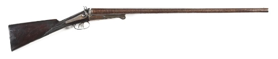 (A) MASSIVE GEORGE FISHER 8 BORE SIDE BY SIDE SHOTGUN FROM THE U.S.C.CO. COLLECTION.