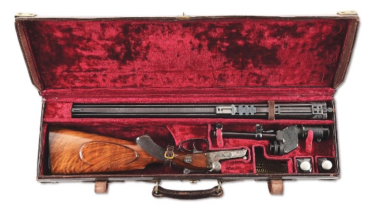 (C) J.P. SAUER 10.75X68 DOUBLE RIFLE, RETAILED BY VOELKER, BUENOS AIRES, AND ENGRAVED WITH SAFARI SC