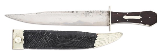 EARLY W & S BUTCHER SHEFFIELD COFFIN HANDLED KNIFE.