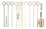 LOT OF 10 THOMPSON AND REISING MACHINE GUN CLEANING RODS WITH THOMPSON OILER AND SCREWDRIVER.