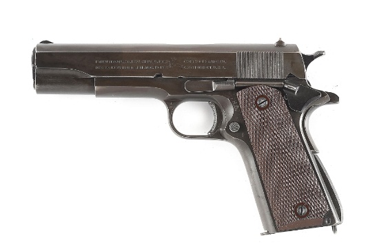(C) COLT M1911A1 SEMI-AUTOMATIC PISTOL WITH 1944 DATED ENGER-KRESS SHOULDER HOLSTER (1944).