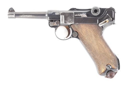 (C) ERFURT 1917 LUGER SEMI-AUTOMATIC PISTOL WITH EARLY DEATH HEAD MARKINGS