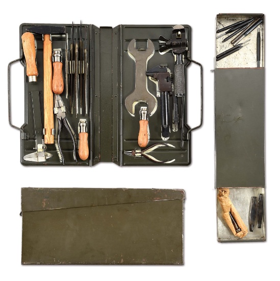 FABULOUS NEAR MINT ORIGINAL CONDITION WWII GERMAN ARMORER’S MG-34 MACHINE GUN FIELD MAINTENANCE KIT