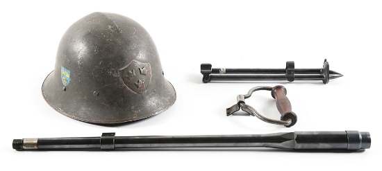 GROUPING OF SWEDISH MODEL 21 BROWNING AUTOMATIC RIFLE (B.A.R.) MACHINE GUN PARTS WITH SWEDISH M21 HE