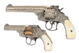 (A) LOT OF 2: WHALING CAPTAIN ALBERT SHERMAN'S ENGRAVED SMITH & WESSON .44 DOUBLE ACTION AND .38 SAF