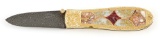 BEAUTIFUL JIM SORNBERGER CALIFORNIA GOLD QUARTZ STYLE FOLDING KNIFE.
