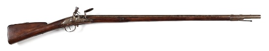 (A) AMERICAN ASSEMBLED FLINTLOCK REVOLUTIONARY WAR MUSKET WITH EARLY FRENCH COMPONENTS.