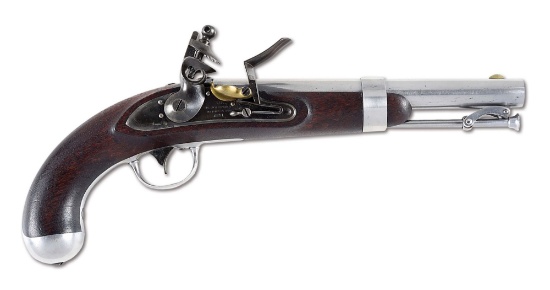 (A) JOHNSON US M1836 FLINTLOCK PISTOL IN ORIGINAL FLINT.