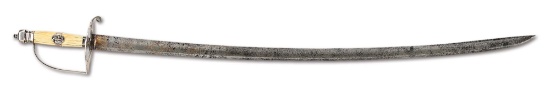 1790 PHILADELPHIA SILVER HILT SABER BY JOHN MYERS.