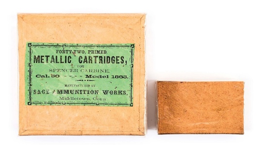 LOT OF 2: ONE CARTON AND ONE BOX SPENCER AMMUNITION.