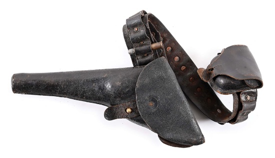 US INDIAN WARS FAIR WEATHER CHRISTIAN LEATHER BELT RIG WITH .45-70 CARTRIDGE LOOPS.