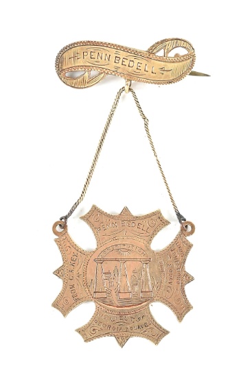 GEORGIA ZOUAVES BADGE OF LIEUTENANT PENN BEDELL, WHO KILLED THE FIRST ATLANTA POLICE OFFICER KILLED
