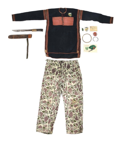 SOUTH VIETNAMESE SPECIAL FORCES UNIFORM AND INSIGNIA GROUPING.