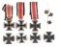 LOT OF GERMAN WWI AND WWII IRON CROSSES.