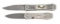 LOT OF 2: JIM SORNBERGER CALIFORNIA STYLE COFFIN HANDLE FOLDERS.