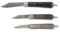 LOT OF 3: PRESTO AUTOMATIC KNIVES.