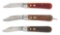 LOT OF 3: SCHRADE CUTLERY CO. AUTOMATIC KNIVES.