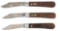 LOT OF 3: SCHRADE CUTLERY CO. AUTOMATIC KNIVES.