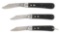 LOT OF 3: SCHRADE WALDEN CUTLERY CORP. AUTOMATIC KNIVES.