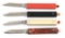 LOT OF 4: SCHRADE PULLBALL AUTOMATIC KNIVES.