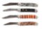 LOT OF 4: IMPERIAL KNIFE COMPANY HAMMER BRAND AUTOMATIC KNIVES.