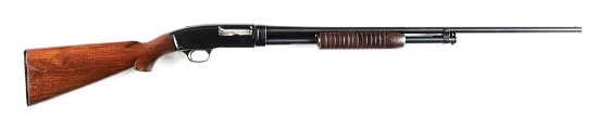(C) WINCHESTER MODEL 42 SLIDE ACTION SHOTGUN.