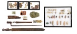 LOT OF MISCELLANEOUS CIVIL WAR RELICS AND CONFEDERATE ARTILLERY SHORT SWORD.