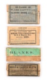 LOT OF 4: BOXES OF ANTIQUE RIFLE AND CARBINE AMMUNITION.