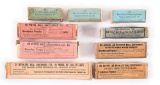 LOT OF 9: BOXES OF ANTIQUE AMMUNITION.