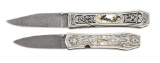 LOT OF 2: JIM SORNBERGER CALIFORNIA STYLE COFFIN HANDLE FOLDERS.