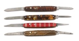 LOT OF 4: SCHRADE CUTLERY CO. DOUBLE AUTOMATIC KNIVES.