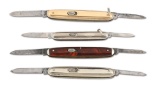 LOT OF 4: FLYLOCK KNIFE COMPANY DOUBLE AUTOMATIC KNIVES.