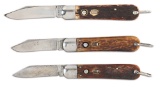 LOT OF 3: PRESTO AUTOMATIC KNIVES.