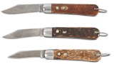 LOT OF 3: SCHRADE CUTLERY CO. AUTOMATIC KNIVES.