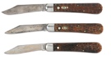 LOT OF 3: SCHRADE CUTLERY CO. AUTOMATIC KNIVES.