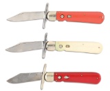 LOT OF 3: SCHRADE WALDEN CUTLERY CORP. SWING GUARD AUTOMATIC KNIVES