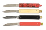 LOT OF 4: SCHRADE PULLBALL AUTOMATIC KNIVES.