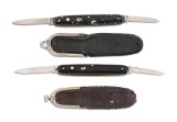 LOT OF 2: SCHRADE WALDEN DOUBLE AUTOMATIC KNIVES WITH SHEATHS.