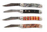 LOT OF 4: IMPERIAL KNIFE COMPANY HAMMER BRAND AUTOMATIC KNIVES.