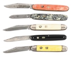 LOT OF 5: VARIOUS BRANDS OF AUTOMATIC KNIVES.