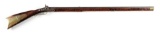 (A) PERCUSSION KENTUCKY RIFLE WITH HORSE HEAD PATCH BOX.