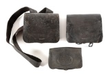 LOT OF 3: US CIVIL WAR M1855 CARTRIDGE POUCHES.