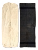 LOT OF 2: M1873 BARRACKS BEDDING BLANKET, AND BED SACK.