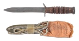 US WWII UTICA M3 FIGHTING KNIFE IN ORIGINAL PACKAGING.