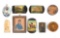 LOT OF 9: PORTRAIT MINIATURES, SNUFF BOXES, AND OTHER FEDERAL PERIOD EPHEMERA.