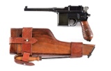 (C) MAUSER BANNER C96 SEMI-AUTOMATIC PISTOL WITH STOCK/HOLSTER AND PERIOD AMMO.