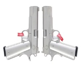 (M) CABOT ONE-OF-A-KIND MIRROR IMAGE .45 ACP SEMI-AUTOMATIC PISTOLS FROM THE FJG COLLECTION.