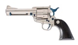 (C) COLT NEW FRONTIER SINGLE ACTION REVOLVER WITH FIRE BLUED ACCENTS.