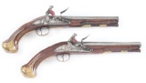 (A) PAIR OF BRITISH FLINTLOCK OFFICERS PISTOLS BY SMITH.